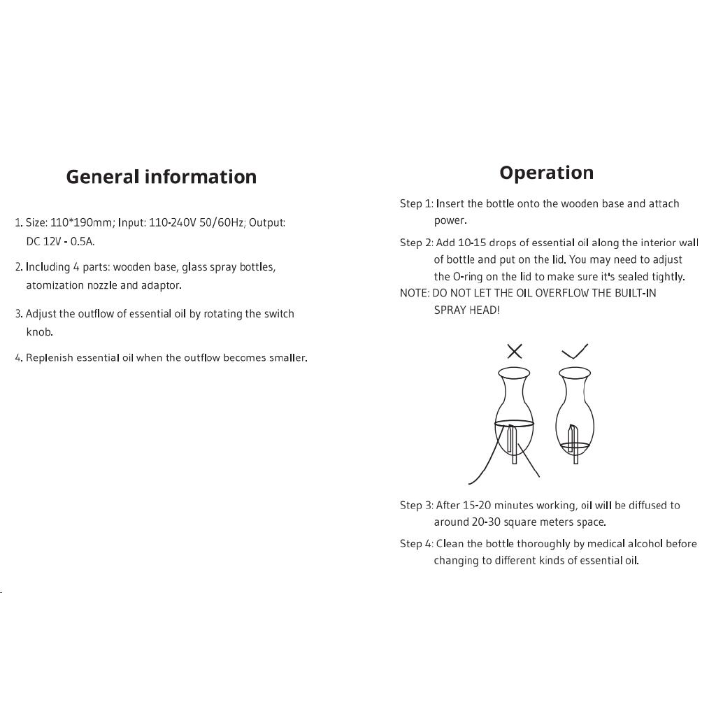 100V-240V AC Aromatherapy Pure Essential Oils Diffuser Air Nebulizer Humidifier Household Humidifier Glass + Wooden Air Appliance