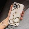 Чехол для телефона с узором золотой змеи, подходит для iPhone 17 16 15 14 13 12 11 Pro/Max/Plus, противоударная задняя крышка