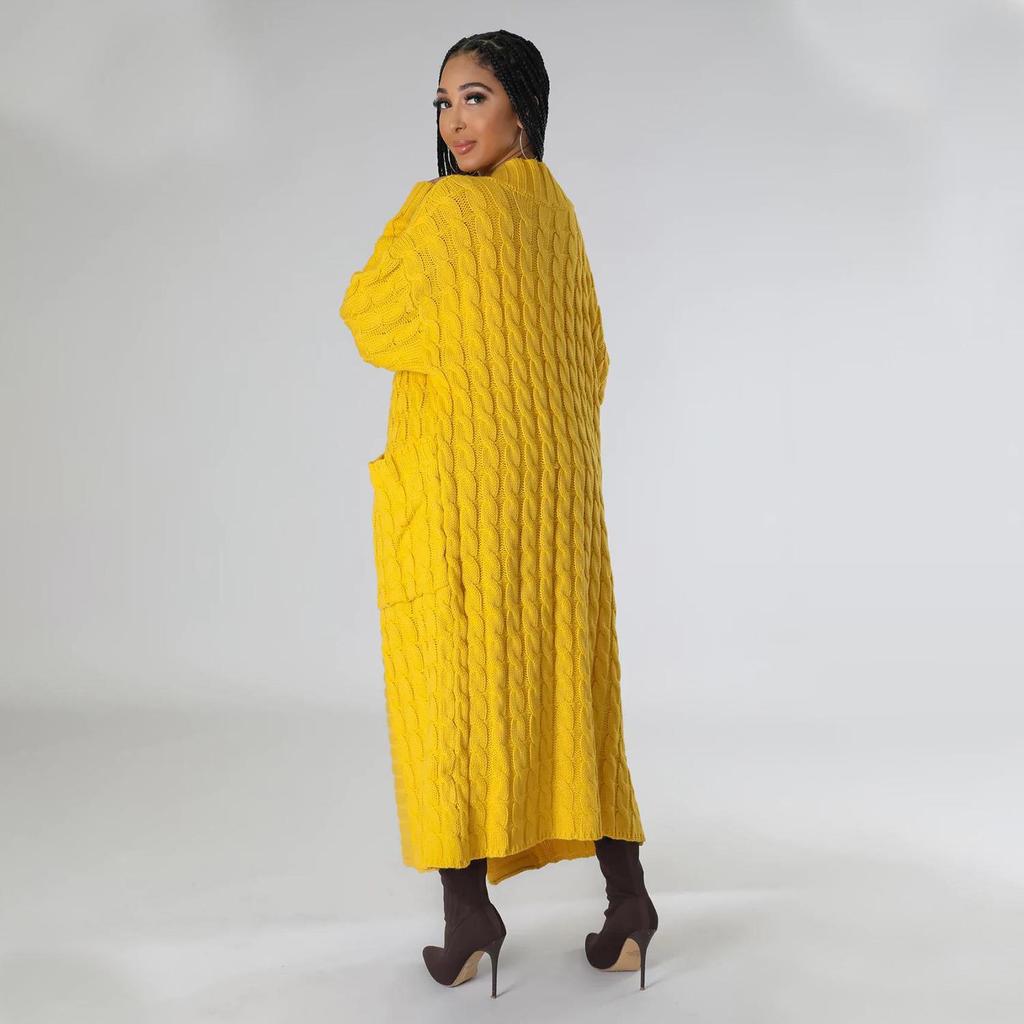 Женское сексуальное пальто-свитер с длинным рукавом в европейском и американском стиле - мода осень/зима