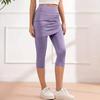 Women's Drawstring Skirted Workout Leggings Casual Summer High Waisted Soft Athletic Yoga Pants
