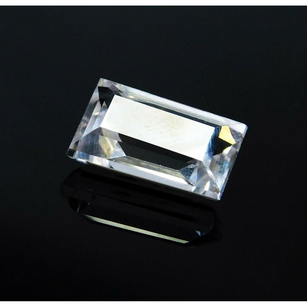 8.12 Ct Natural Ring Size Loose Gemstone White Sapphire Emerald Cut