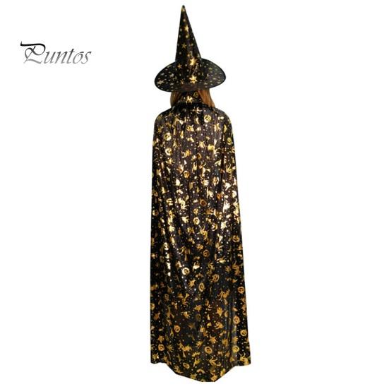Накидка на Хэллоуин, костюм для косплея, платье со звездным узором, шляпа для рождественских вечеринок на Хэллоуин