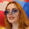 Clouds Lightning Sunglasses for Women 90s Sun Glasses Rimless Sunglasses Disco Party Funny Glasses Colorful Retro Sunglasses