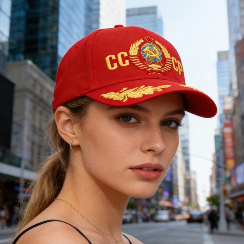 Хлопковая бейсболка с вышивкой "СССР", регулируемая, модная, для улицы, для мужчин и женщин
