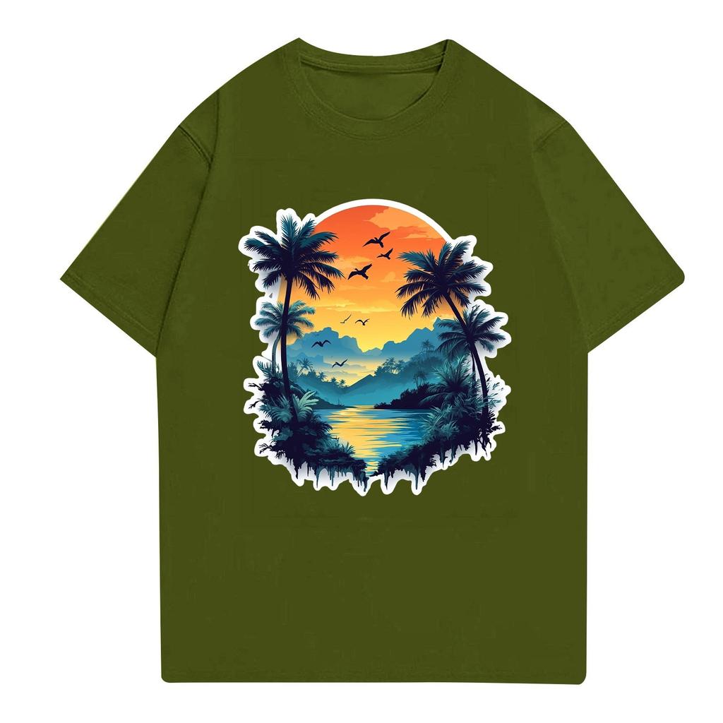 Men's Stand Collar Short Sleeve Shirt Loose Leisure Holiday Shirt Man