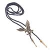 Классический ковбойский кожаный родео галстук-боло шнурок с подвеской в виде орла - серебро