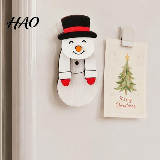 Christmas Wooden Magnet Decorations Dangle Toy, Santa Claus Refrigerator Magnet, Cute Cartoon Fun Dangling Figures Snowman Elk Magnetic Ornament