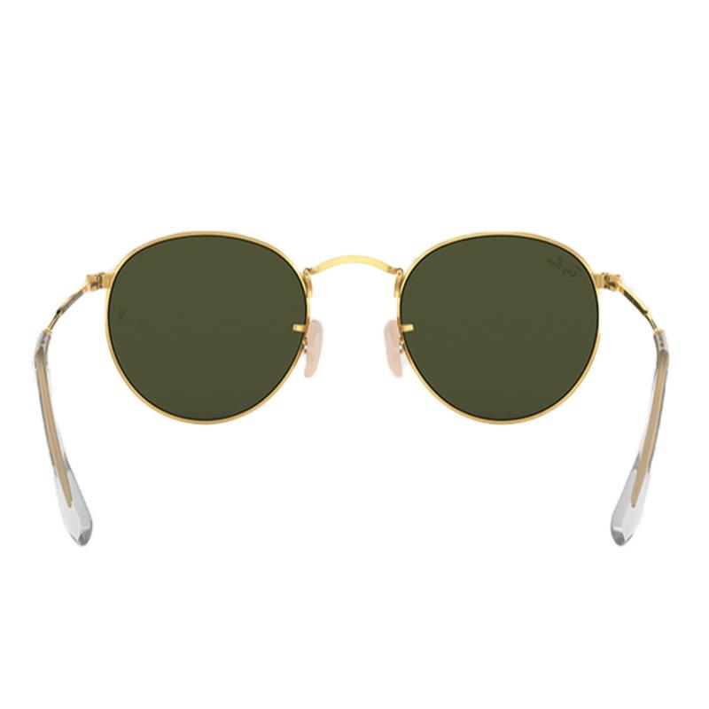 Винтажные круглые очки RayBan с зелеными линзами, круглые металлические солнцезащитные очки