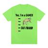 Tax Fraud Gamer Funny Frog Meme T Shirt Men Women Fashion Hip Hop Vintage T-shirt 100% Cotton Casual Loose Short Sleeve T-shirts