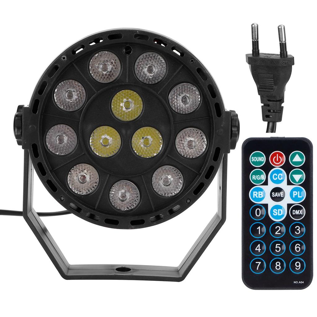 12LED Chips Spotlight RGB Sound Control Stage Light with Remote Control for Party KTV