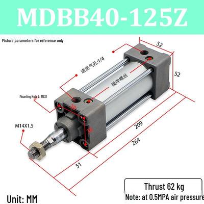 OIMG SMC Стандартный пневмоцилиндр MDBB40-125Z