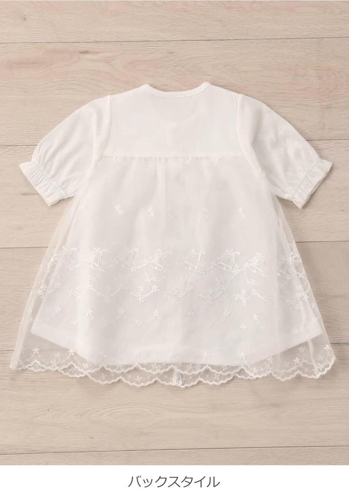 [Think Bee] Детское платье и шапочка для летней церемонии новорожденного, сделанные в Японии, для посещения храма, выписки, 50-70, оттенок белого