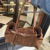 Korean Retro Velvet Underarm Bag, Tote Shoulder Bag, Large Capacity Commuter Bag for Women