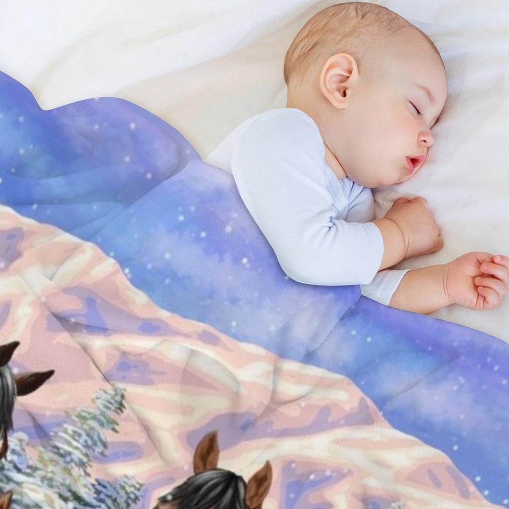 Гнедой Аппалузский Квотерхорс Зимой Снежный Плед Диванные пледы и рождественское украшение Самые мягкие пледы