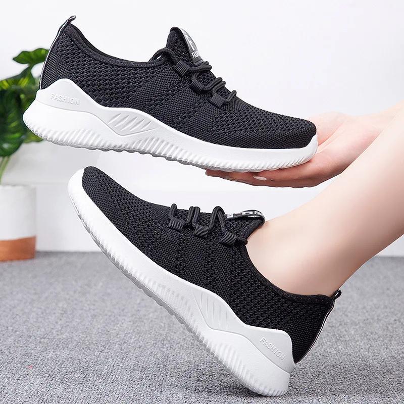 Fashion Women Versatile Lace-Up Shoes Women'S Casual Summer Comfortable Breathable Platform Shoes Sneakers