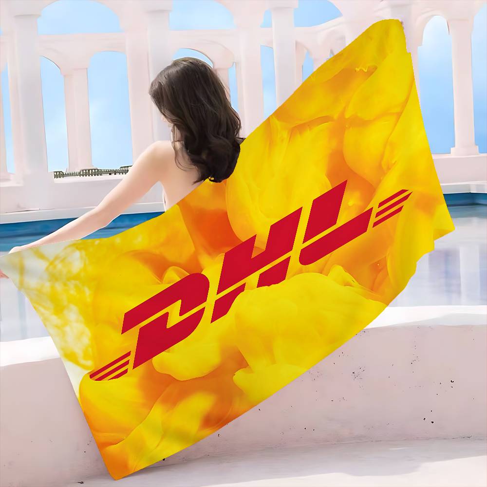 Модный Логотип D-DHL Микрофибра Печатное Пляжное Полотенце Альпинизм Йога Пляж Плавание Бег Впитывающее Мягкое Полотенце
