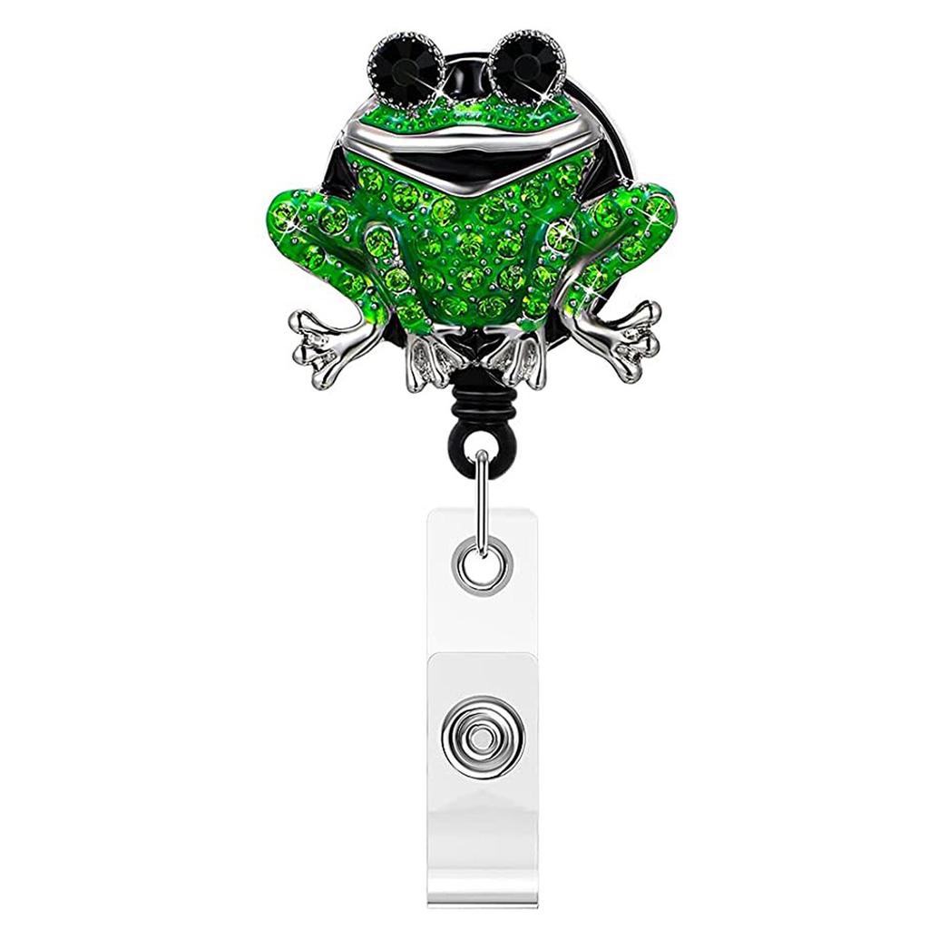 Sea Turtle Butterfly Card Retractable Badge Reel with Diamond Decor Staff Nurse Work Card Clip Lanyard Pass Access Bus Card Clip