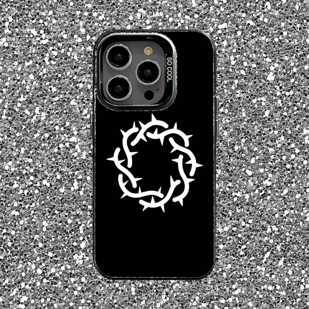 Чехол для телефона Rock Bad O-Omens Для iPhone 16,15,14,13,12,11,Pro,XS,Max,Plus,Mini,SE Черный Конфетный Матовый Ударопрочный Чехол