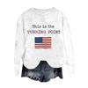 Women's Fashion Round Neck Pullover Top Long Sleeve Tee Printed Sweatshirt