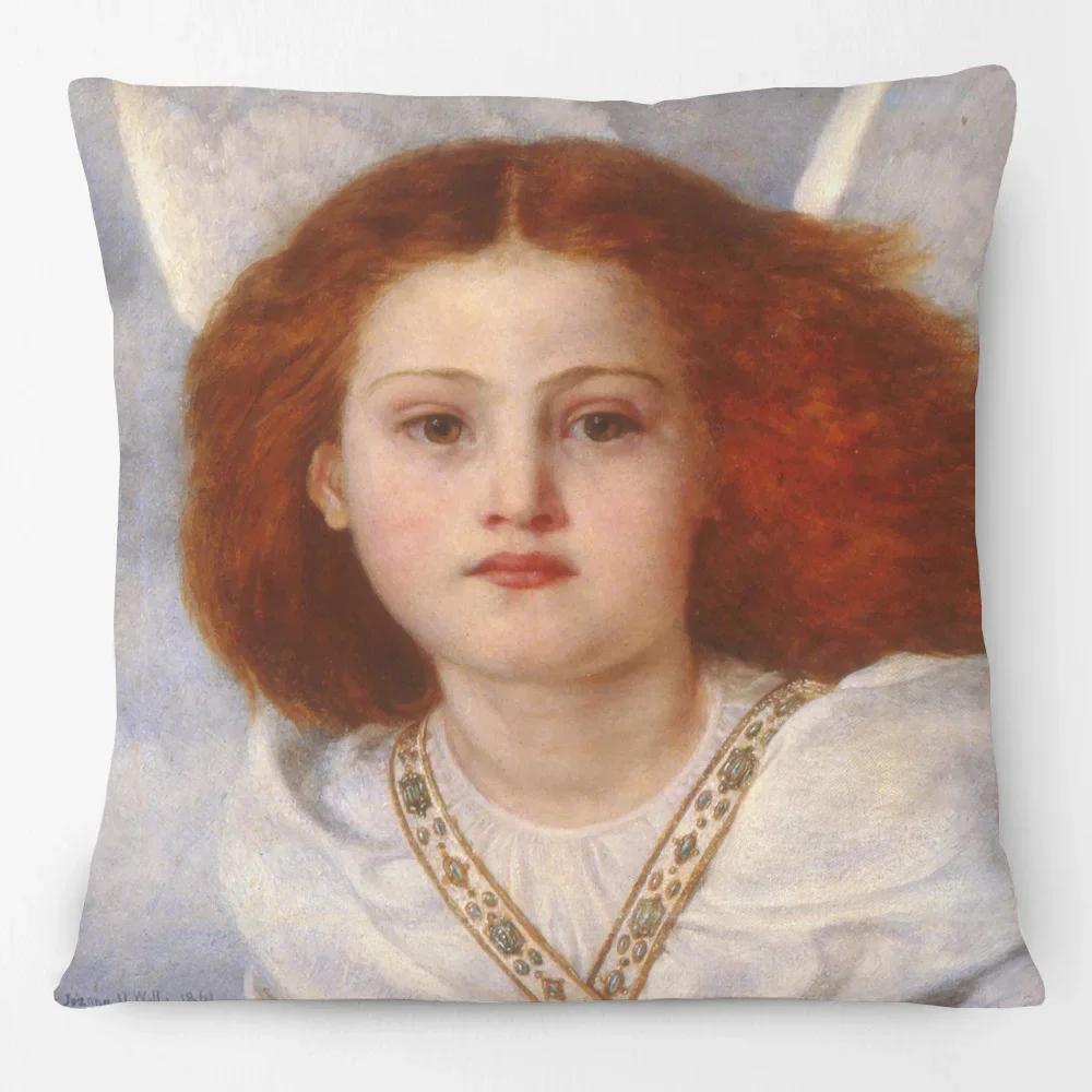 Young Woman and Her Little Boy Print Cushion Cover European Retro Vintage Paintings Pillow Case For Bedroom Sofa