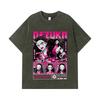 275 GSM Washed T-shirts 100% Cotton Demon Slayer V56 Nezuko Print Unisex Heavy Cotton T Shirt
