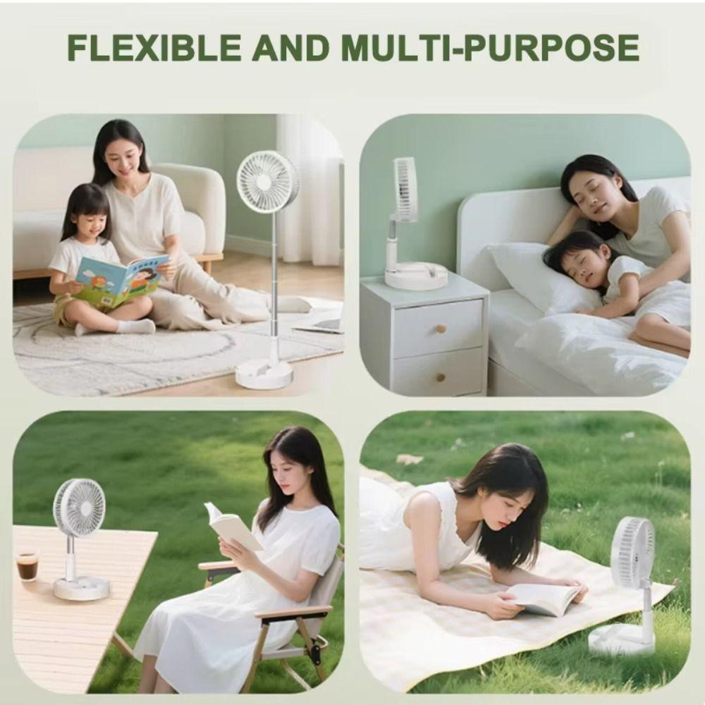 24H Long Battery Life Foldable Floor Fan Rotatable Air Conditioner Cooling Fan For Office Bedroom