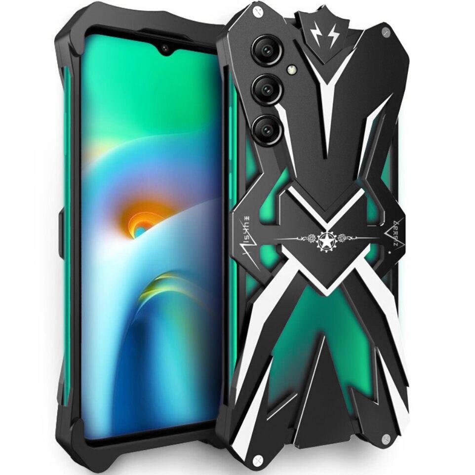 Armored Case for Samsung Galaxy A14 5G/4G, Aluminum Alloy, Black