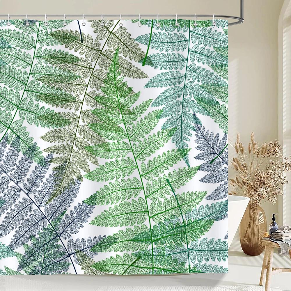 1 шт. Водонепроницаемая шторка для душа из ткани с принтом акварельных цветов и листьев растений, шторка для ванной комнаты для украшения дома, с крючками