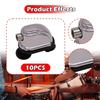 Set of 10 snare drum tips with rubber pads, one-way mount, for drum set