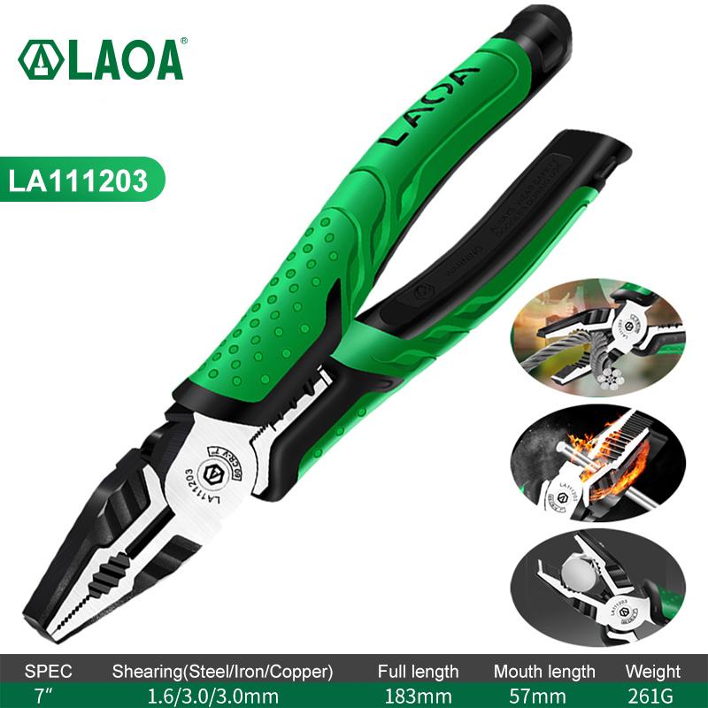 LAOA Multifunction Pliers Set Industrial Grade Wire Cutters/Long Nose/Diagonal Nose Pliers CR-V High Hardness and Durability