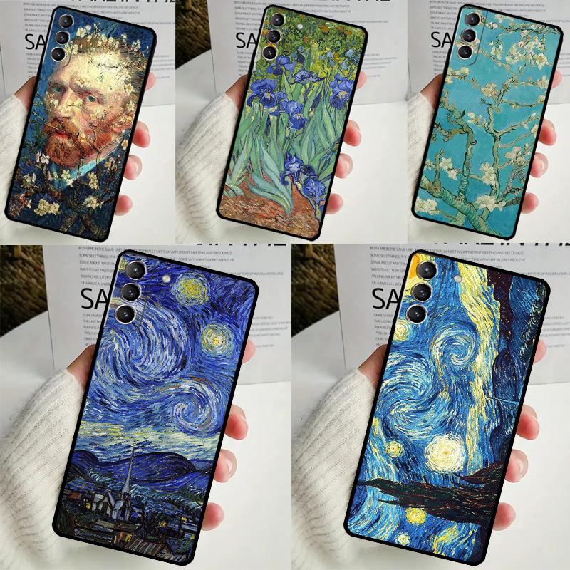 Van Gogh Starry Night Cover For Samsung Galaxy S23 S24 Ultra S8 S9 S10 S22 Plus Note 10 20 Ultra S20 S21 FE Case