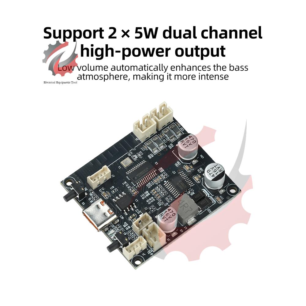 Стерео Bluetooth 6.0 Усилитель TWS 5 Вт + 5 Вт Двухканальный с Усилением Низких Частот Декодирование AAC SBC для DIY Портативной Колонки