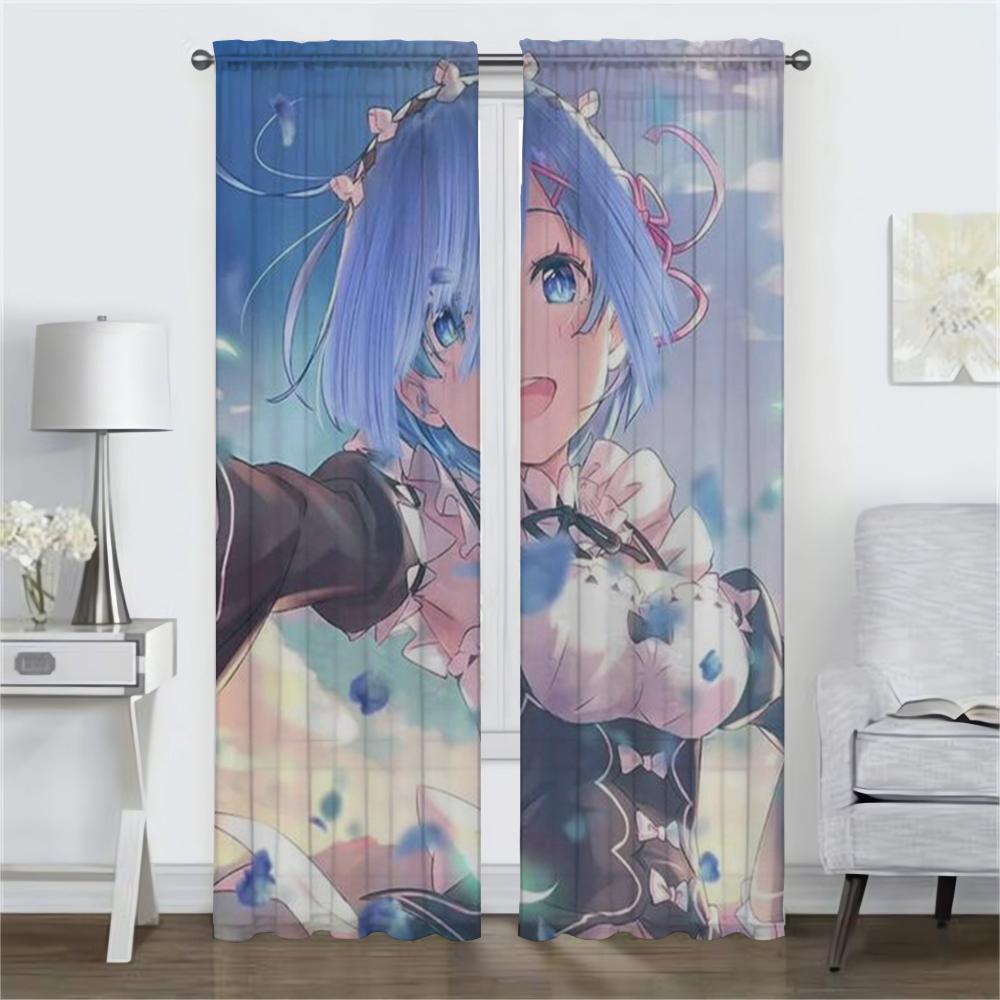 Re-zero Современные Шторы Для Гостиной 2 Части Разделительная Штора Затемнение Шторы Украшения Хэллоуин Шторы Для Спальни Оттенки Кухня