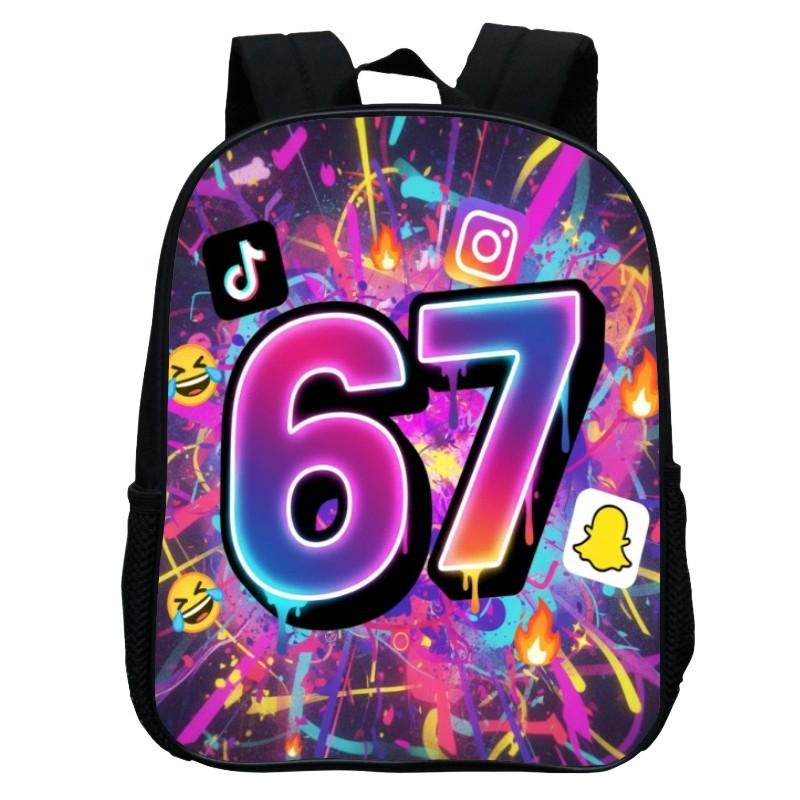 Школьная сумка в детский сад 67 Six Seven с принтом, мультяшный 12-дюймовый рюкзак, повседневный и легкий