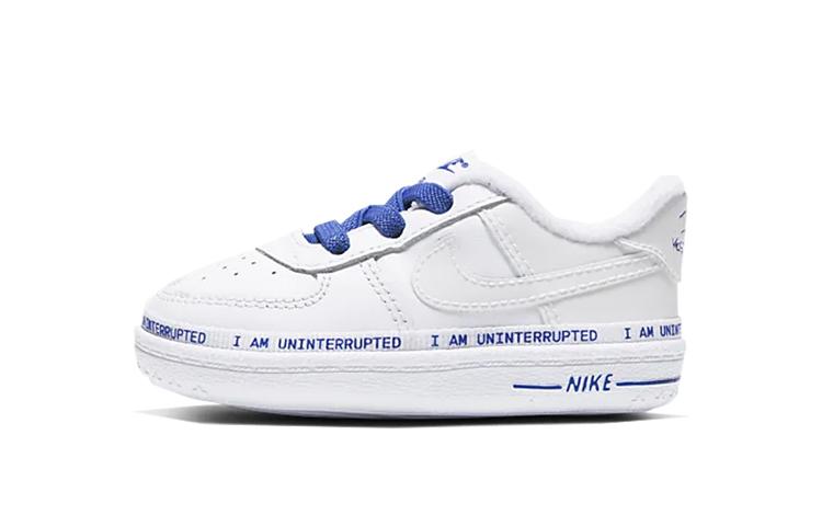 Nike Air Force 1 07 Crib Скейтборд Обувь Белый Синий Младенец И Малыш CQ4564-100