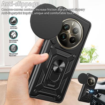 Для Realme 12 Pro 5G Чехол Slide Lens Camera Armor Чехлы для телефонов Oppo Realme 12 Pro + Plus 12Pro Магнитный держатель Кольцо Задняя крышка