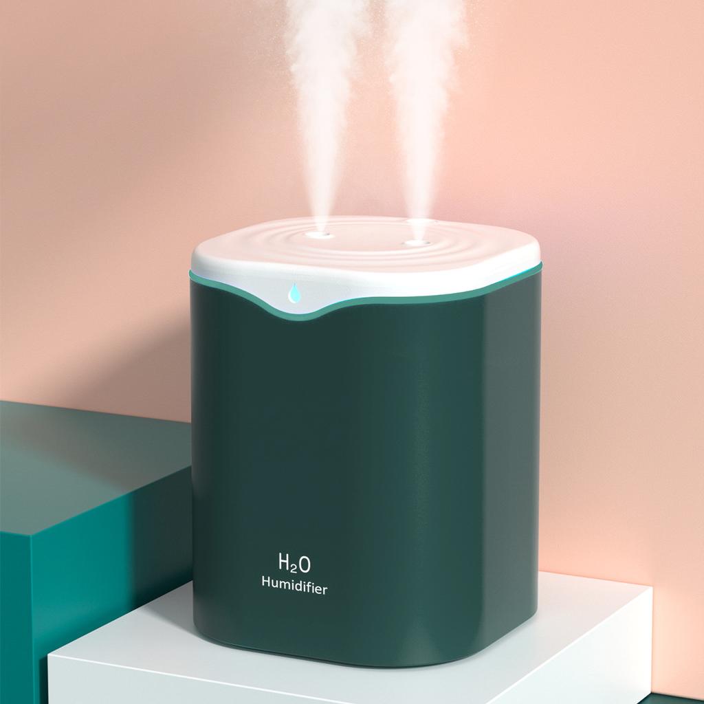 Увлажнители с двойным распылением, 2 л, со светодиодной подсветкой, портативный настольный увлажнитель с автоматическим отключением и прохладным туманом