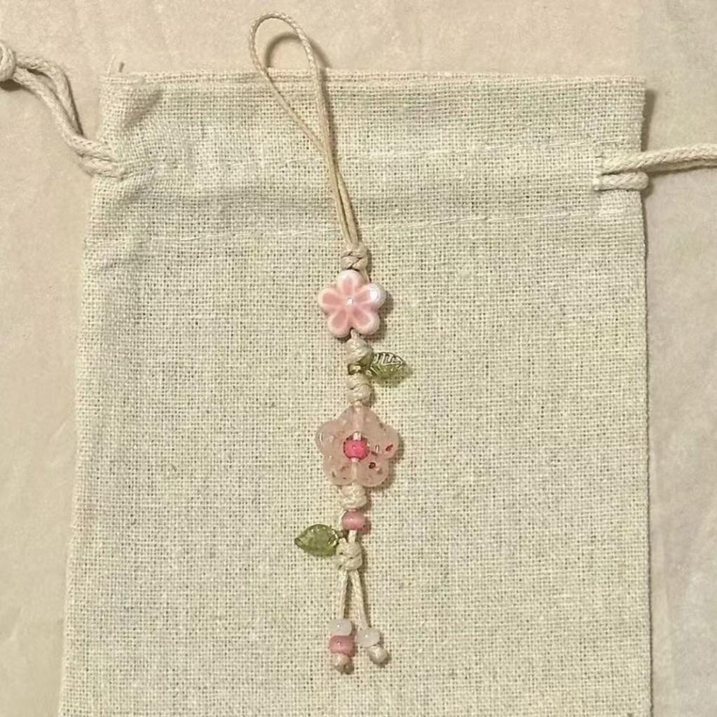 Керамическая цепочка-мобиль с цветком-звездой, шнурок для телефона, аксессуары для сумки, мобильный кулон, подарок для молодых трендсеттеров