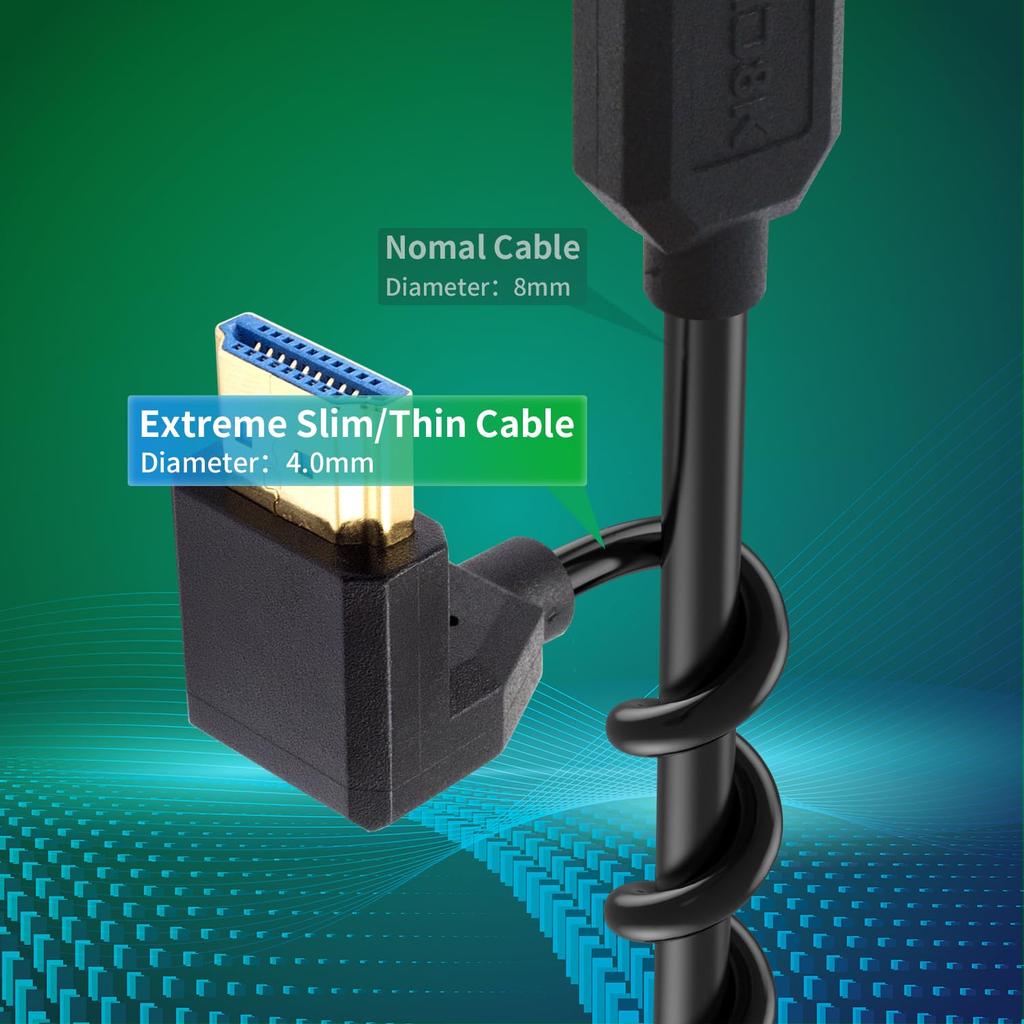 Кабель HDMI Duttek 8K, короткий, 90 градусов, HDMI-конвертер «папа-папа», угловой, высокоскоростной, HDMI-адаптер, соединительный кабель, совместимый с Xbox Series