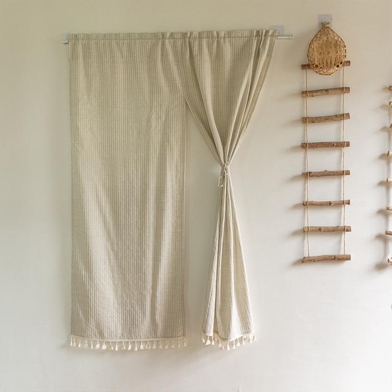 Japanese Style Cotton Linen Fabric Partition Door Curtain Kitchen Entrance Curtain Drape Living Room Bedroom Door Half Curtain