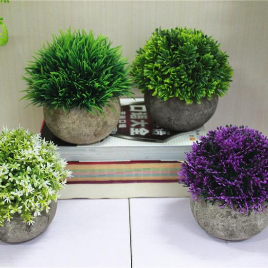 Искусственный цветок растение трава бумажная целлюлоза горшок бонсай орнамент садовый стол декор