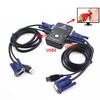 2-портовый USB VGA KVM переключатель для совместного использования мыши, клавиатуры, монитора и компьютера