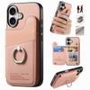 Premium Horizontal Flip Phone Case with RFID Blocking for iPhone 16 Pro Max 16e 15 14 Plus 13 Pro 12 11 XS 360° Rotatable Ring Kickstand Wallet Case