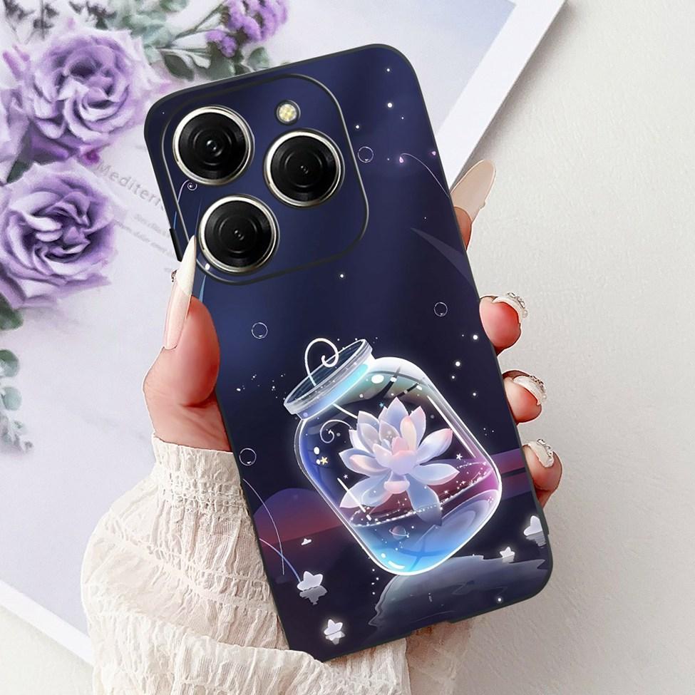 Для Tecno Spark 20 Pro KJ6 Задняя крышка Для Tecno Spark 20 Pro Чехол Черный Силикон Модный Роскошный Милый Мультяшный Ударопрочный Бампер
