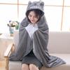 Hooded Bathrobe for Girls Women Men for Beach Swimming Pool, Spa Cover Up, Gym Fitness Towel Robe, Charcoal Towel Bathrobe Bath Nightwear Sleeping