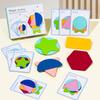 Children Montessori Puzzle Wooden 3D Jigsaw Game Tangram Stick Geometric Ring Shape Matching Kids Early Educational Toys