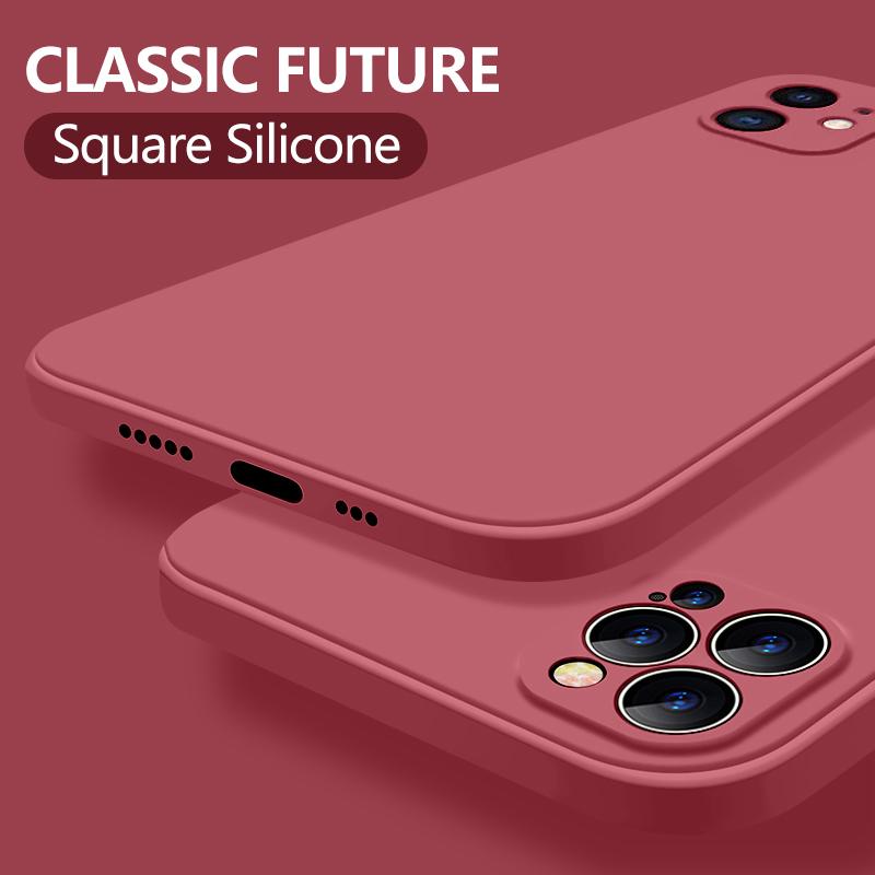 New Soft Liquid Silicone Phone Case with Camera Protective Shockproof For iPhone 14 Pro 15 12 Pro MAX 11 Pro SE 2 2020 XR XS 7 8 Plus 6s
