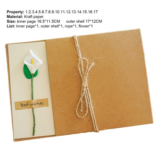 1 комплект поздравительных открыток из бумаги с цветочным принтом, привлекательный креативный крафт-дизайн, открытка на день рождения друга