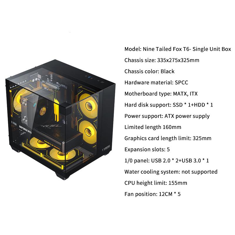 270 градусов прозрачный компьютерный корпус настольный ПК башня для M-Atx/Itx материнская плата Atx блок питания 325 мм графический процессор Usb 3.0 SSD Hdd