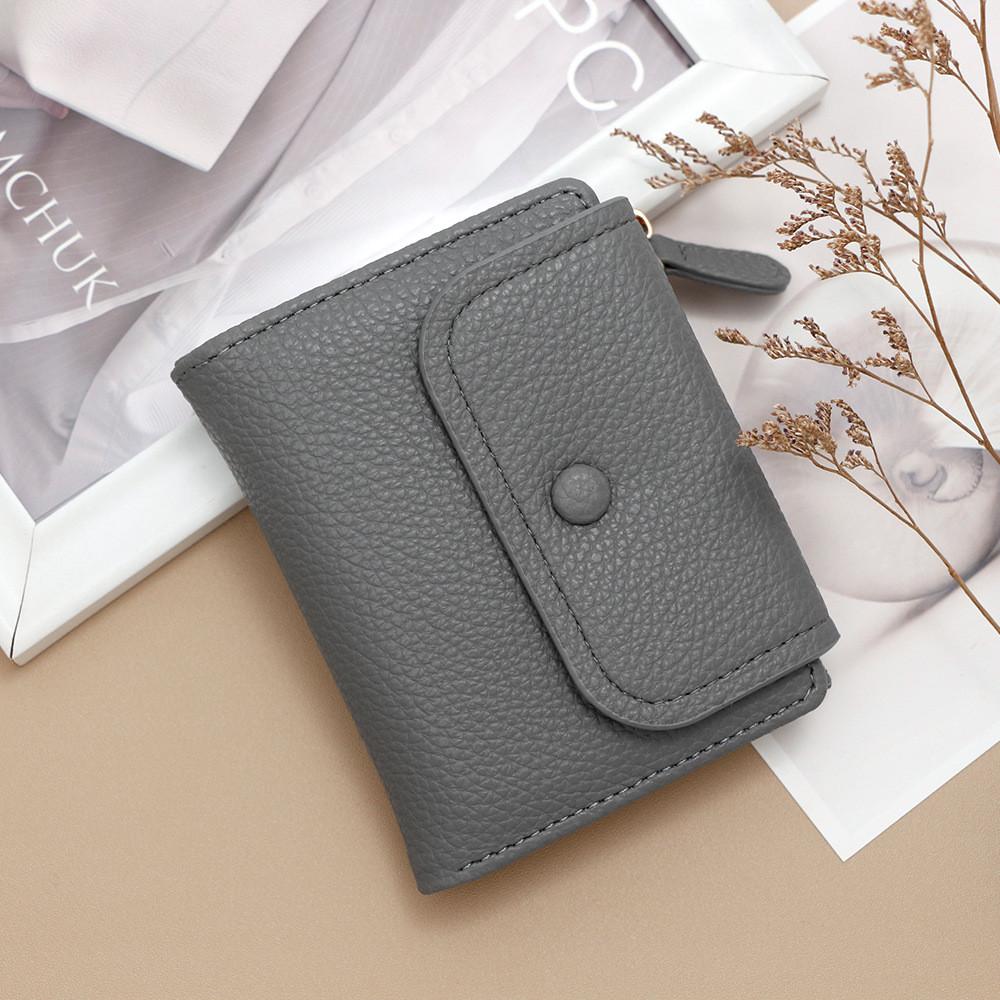Minimalist Pu Zipper Coin Purse With Card Storage For Daily Use